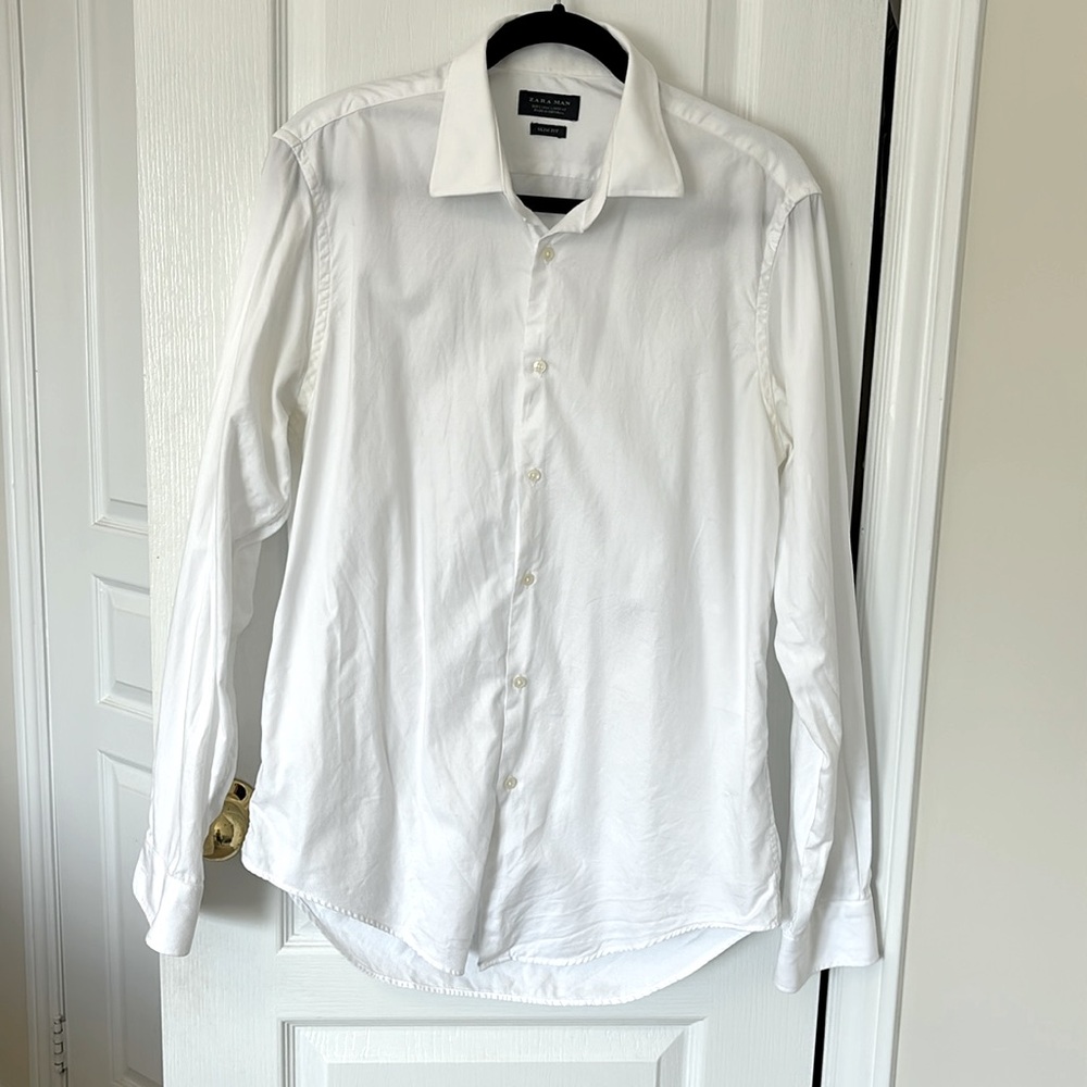 Mens White Dress Shirt by Zara Man